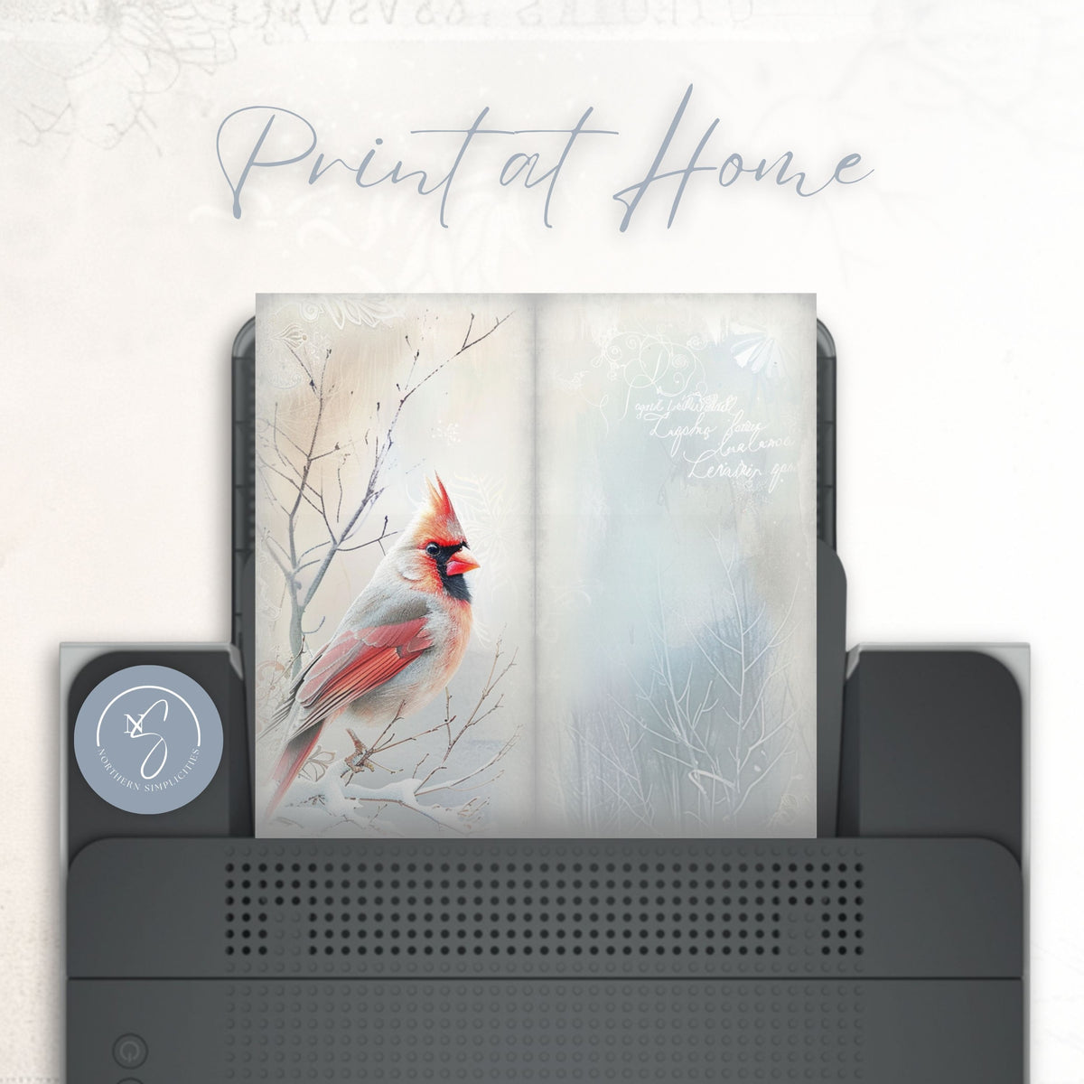 Cardinal Whispers Tall Journal Pages
