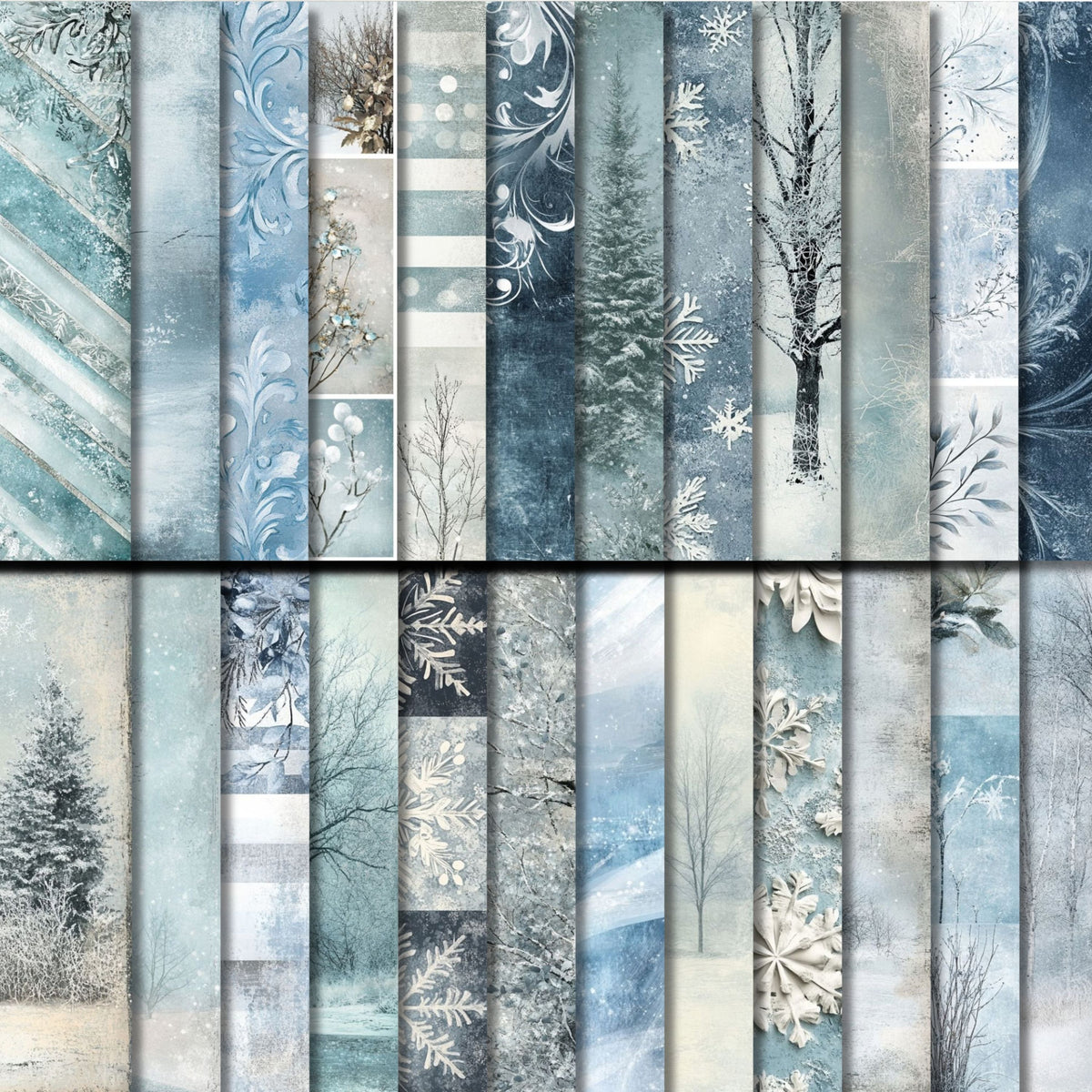 Frosted Elegance Digital Papers