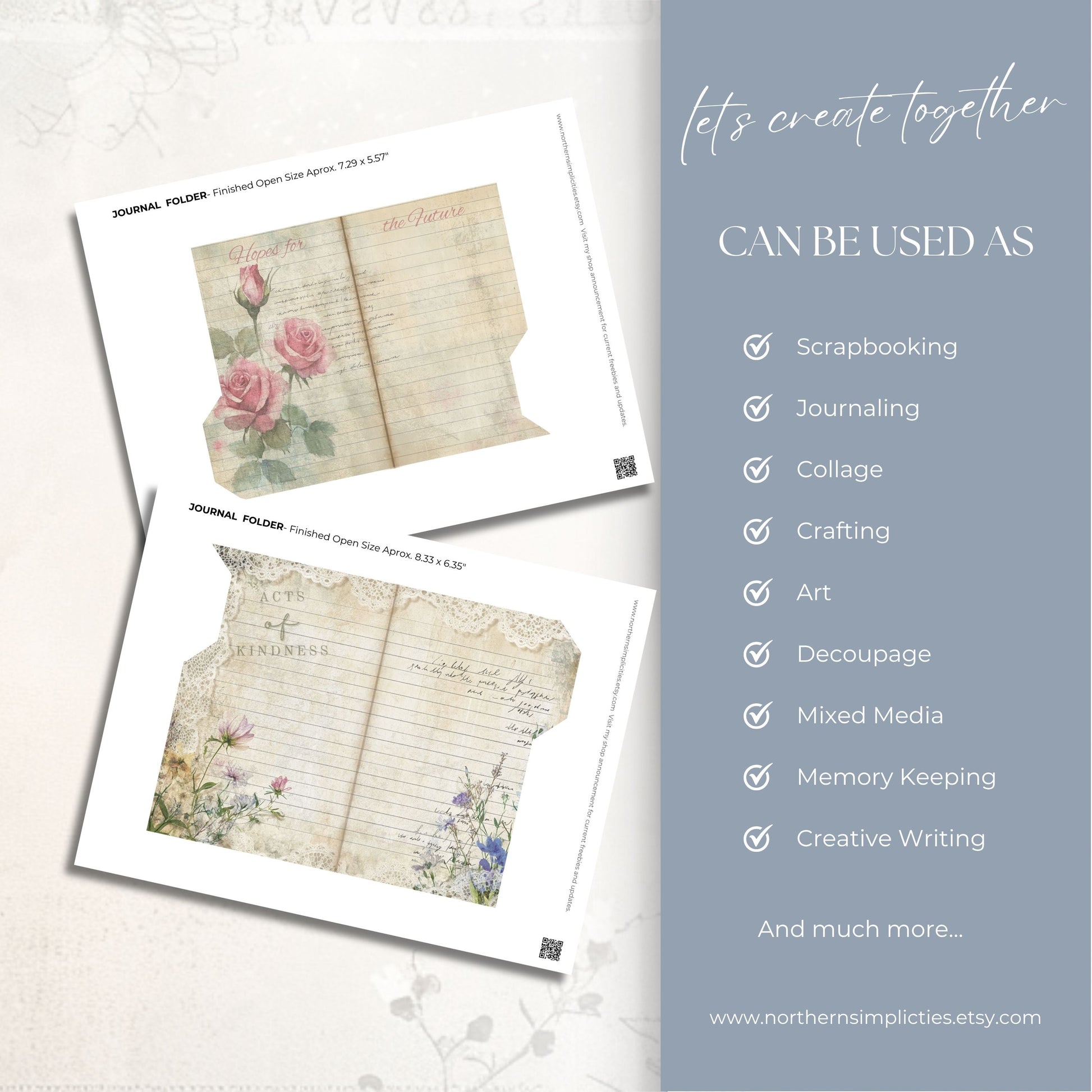 Gratitude Memoirs Journal Folders
