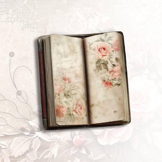 Valentine's Rose Tall Journal Pages