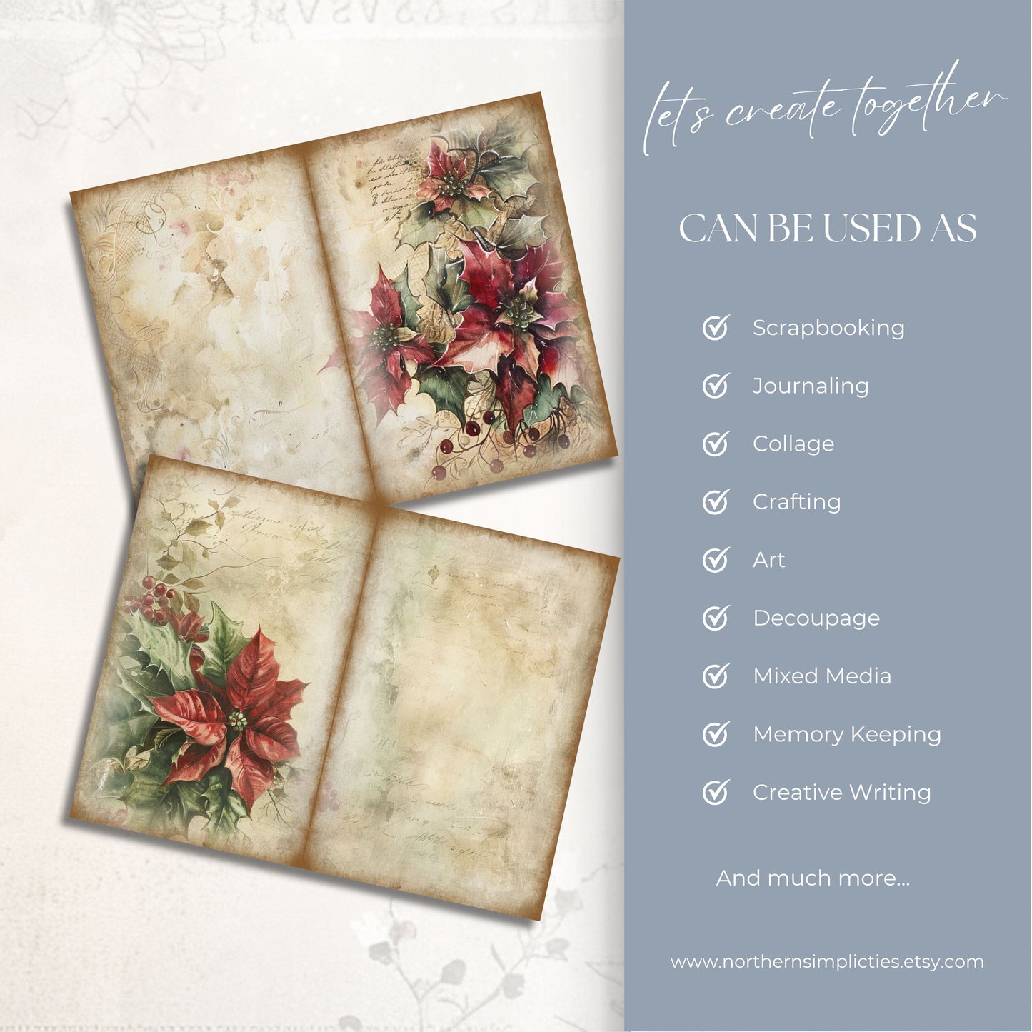 Poinsettia Perfection Journal Pages