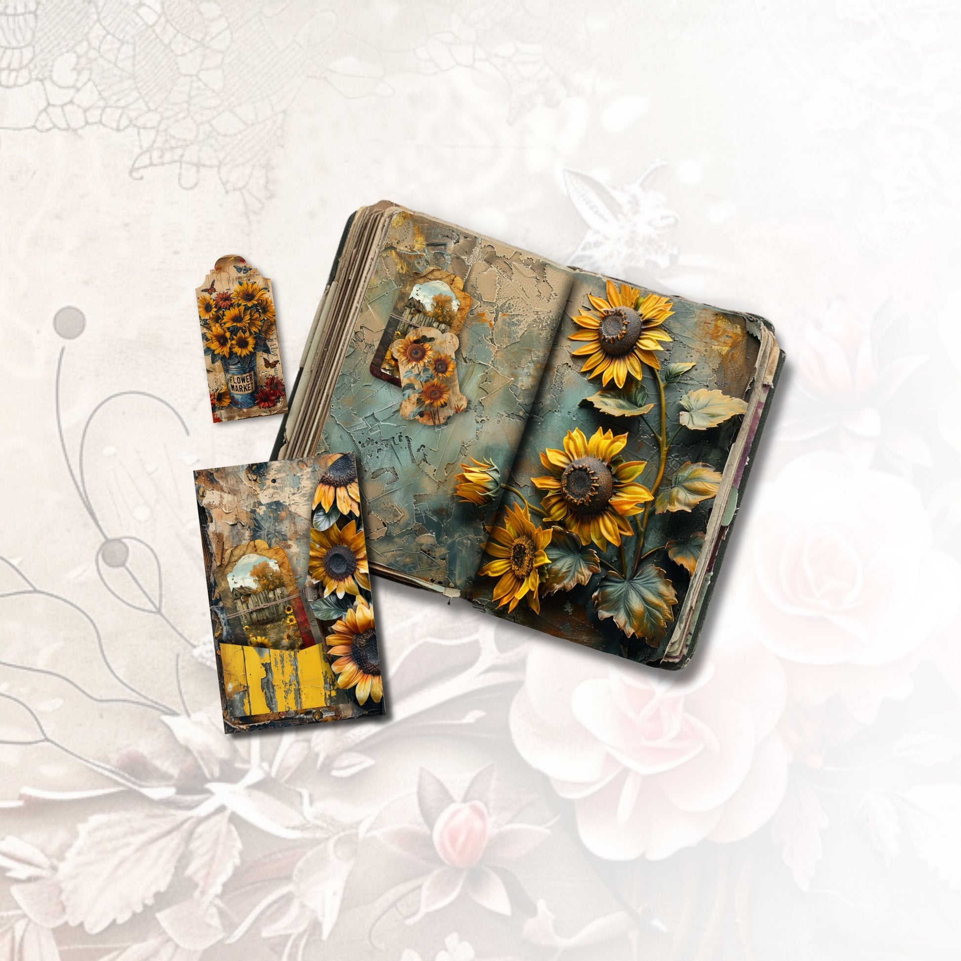 Rustic Sunflowers Junk Journal Kit