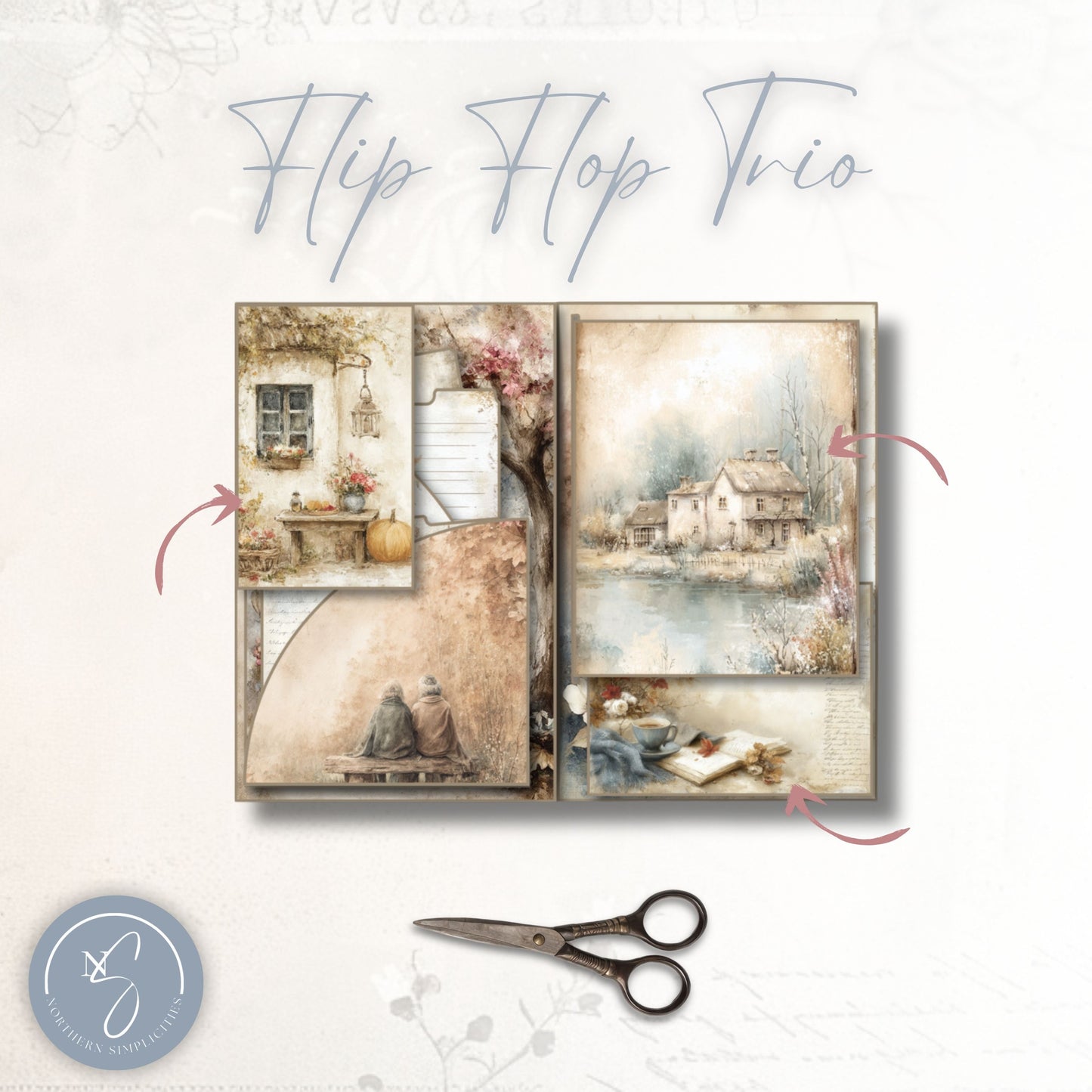 Cozy Curio Flip Flop Junk Journal Folio Kit