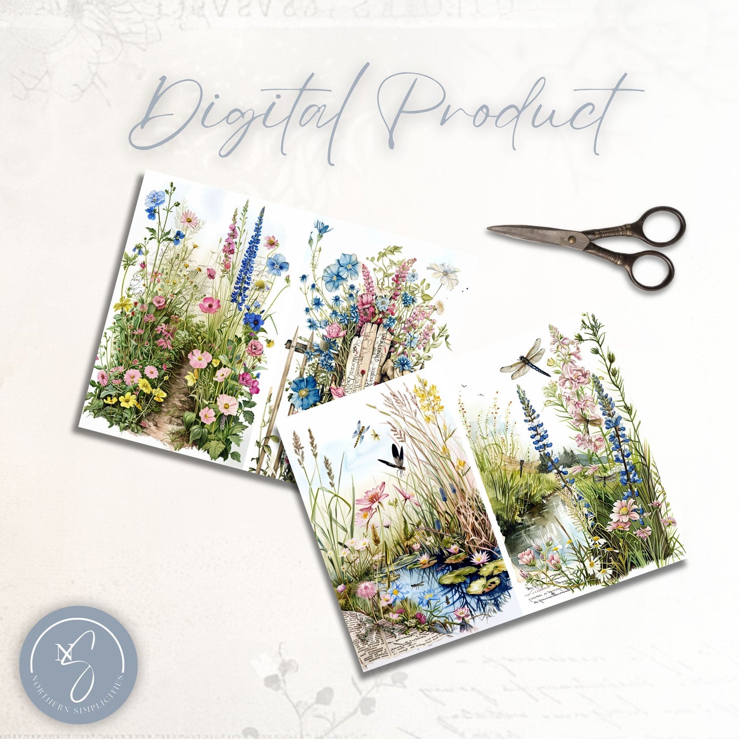 Watercolor Wildflowers Journal Papers