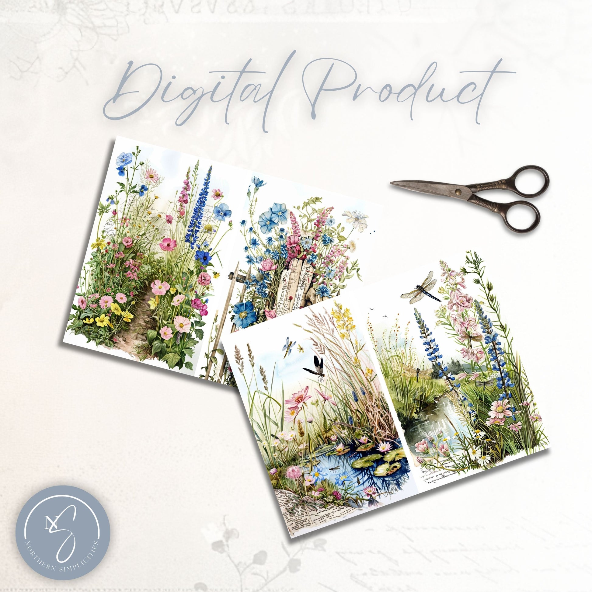 Watercolor Wildflowers Journal Papers