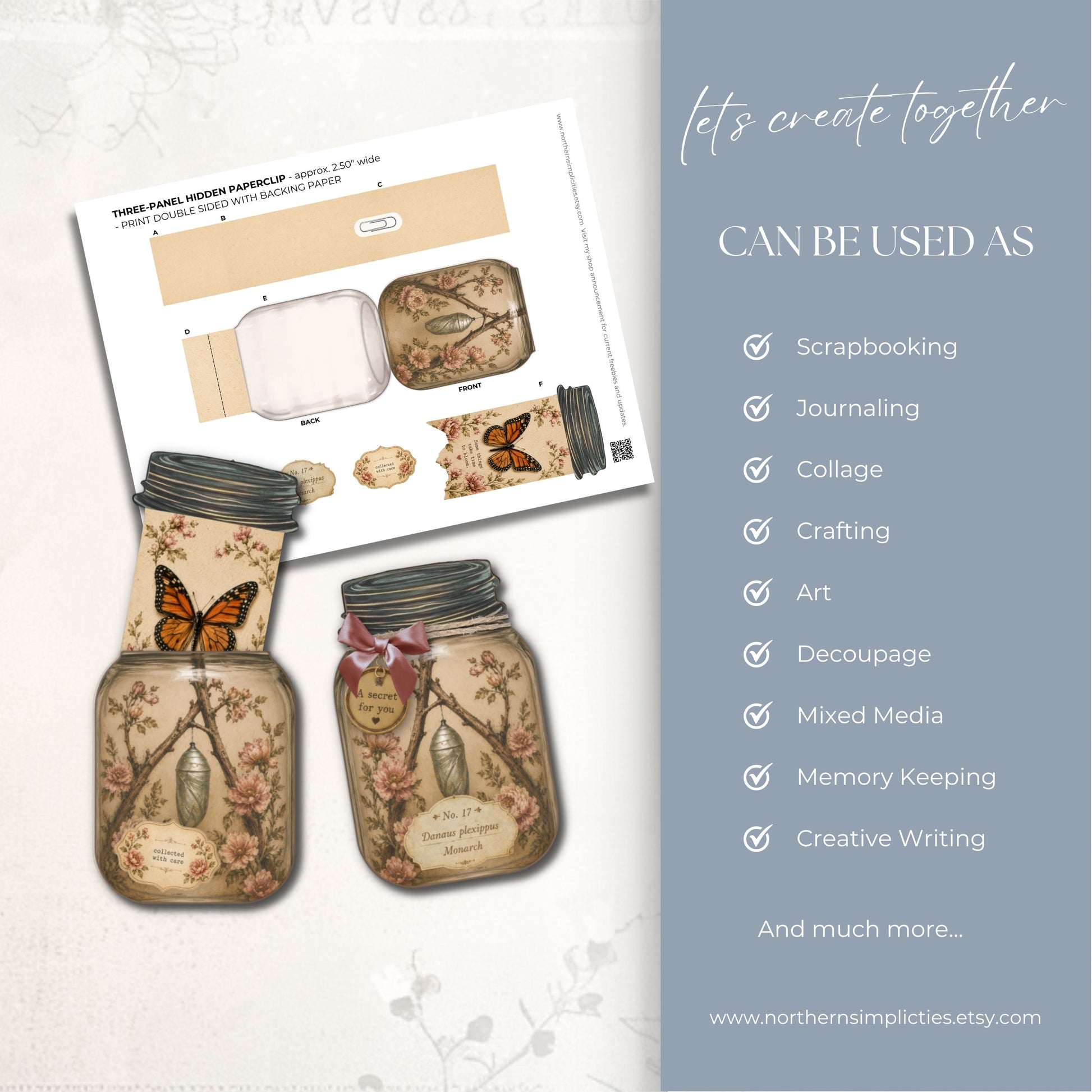 Hidden Wings Mason Jar Hidden Paperclip