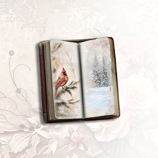 Cardinal Whispers Tall Journal Pages