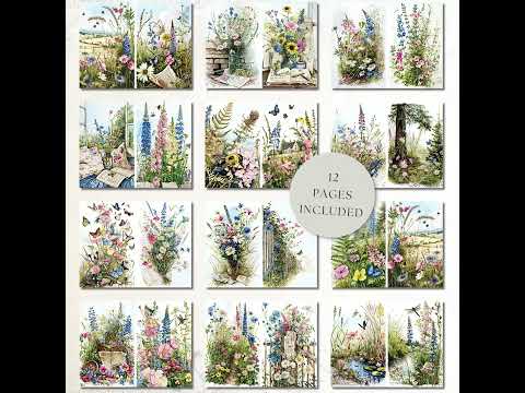 Watercolor Wildflowers Journal Papers product preview