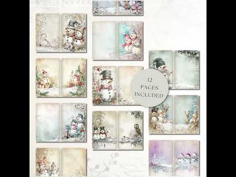 Frosty Friends Junk Journal Pages product preview